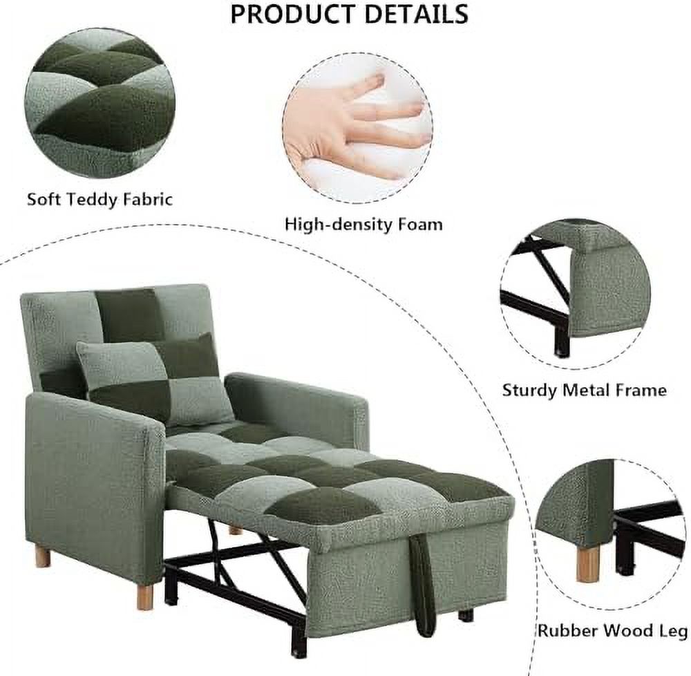 Rainb Velvet Convertible Futon Chair Bed F90083