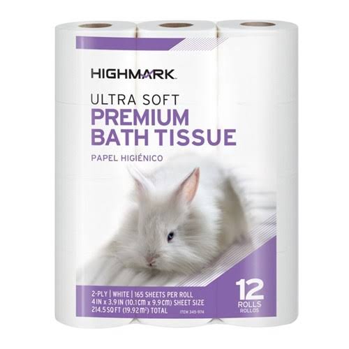 White 2 Ply Bath Tissue 165 Sheets per Roll 12 Rolls per Pack Case of 4 Packs H246722