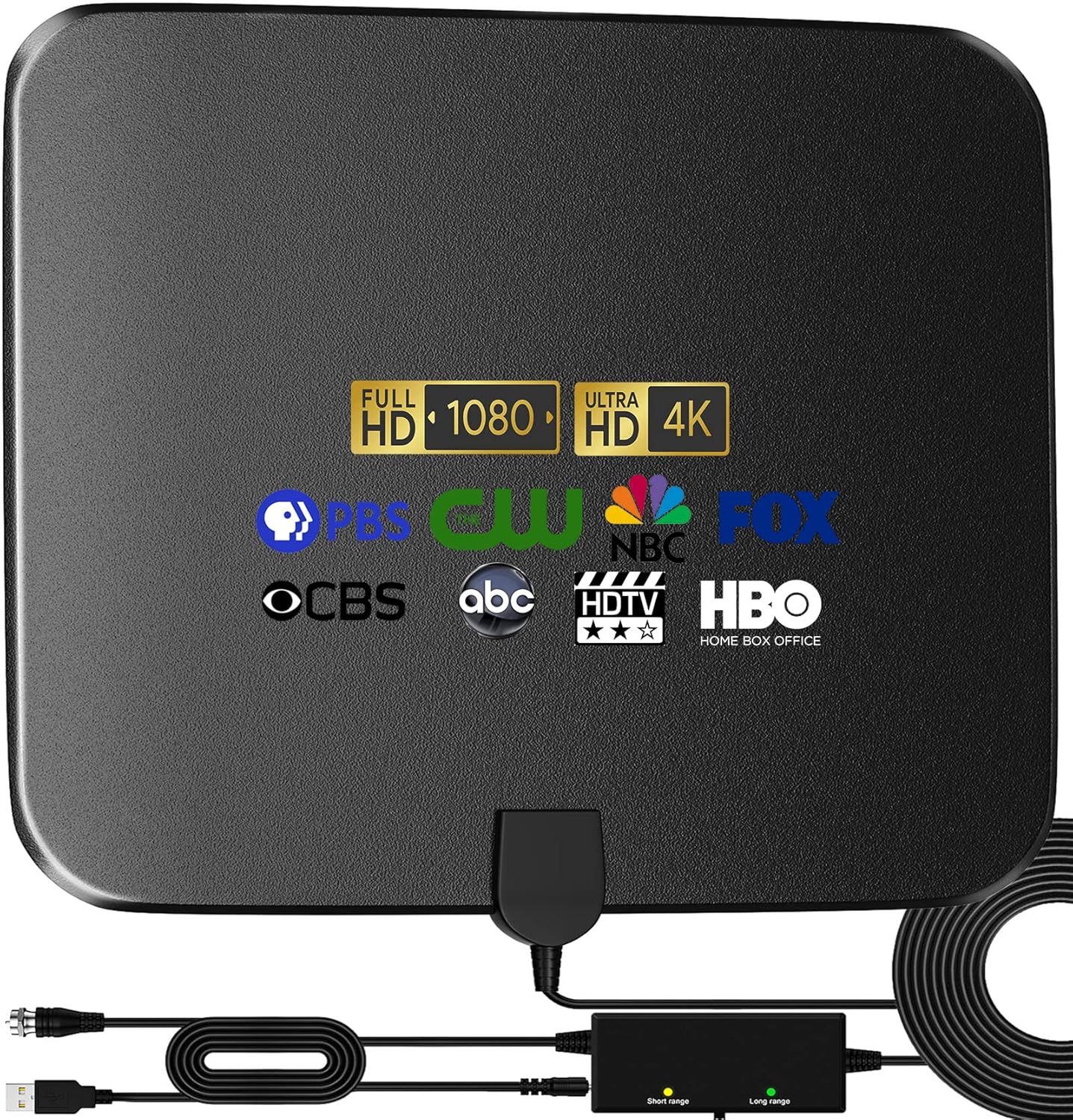 Indoor Outdoor 4K 1080P HDTV Antenna with Amplifier Signal Booster and 33ft Coaxial Cable A4982