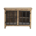 2 Door Mango Wood and Metal Cabinet Brown B1574