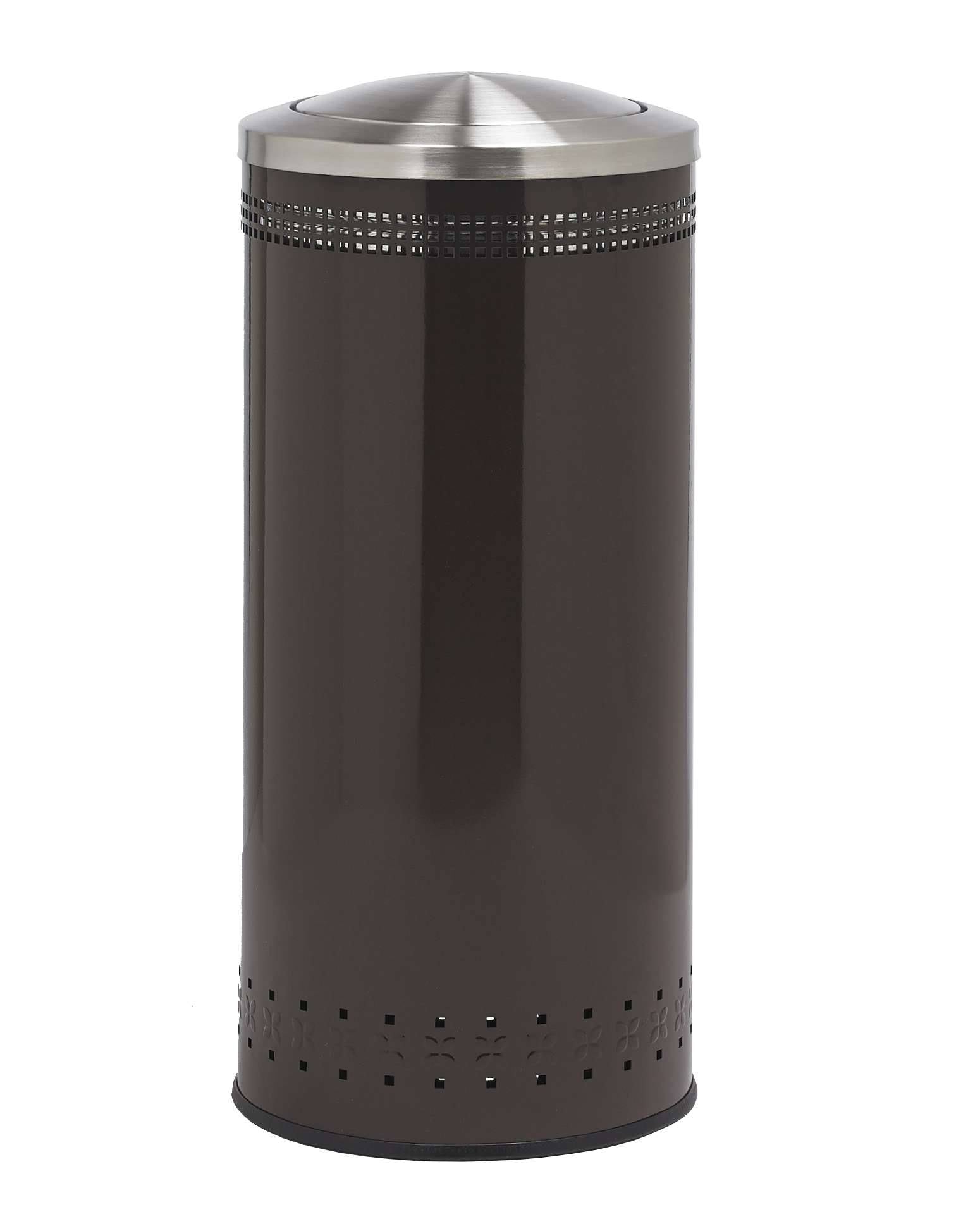 Brown Steel 25 Gallon Receptacle with Swivel Lid X189827
