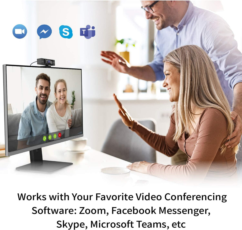 4K Ultra HD Webcam with 5X Digital Zoom, Privacy Cover, Dual Microphones, USB-C K198