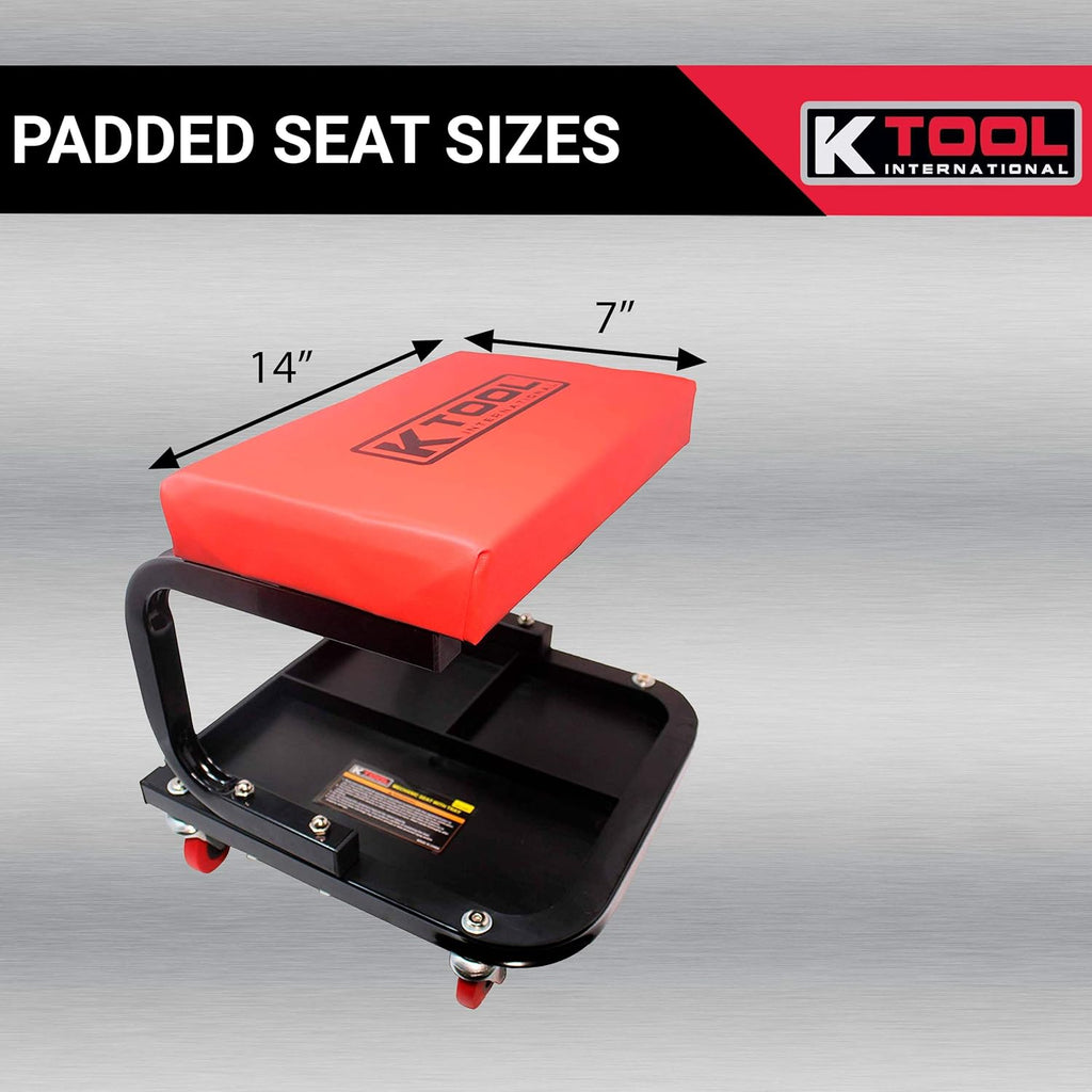 Rolling Creeper Seat Mechanic Seat with Tray Pad Pack of 2 S782