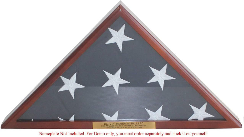 Solid Wood Memorial Flag Case Frame Display Case for 5x9.5' Flag Folded C58004