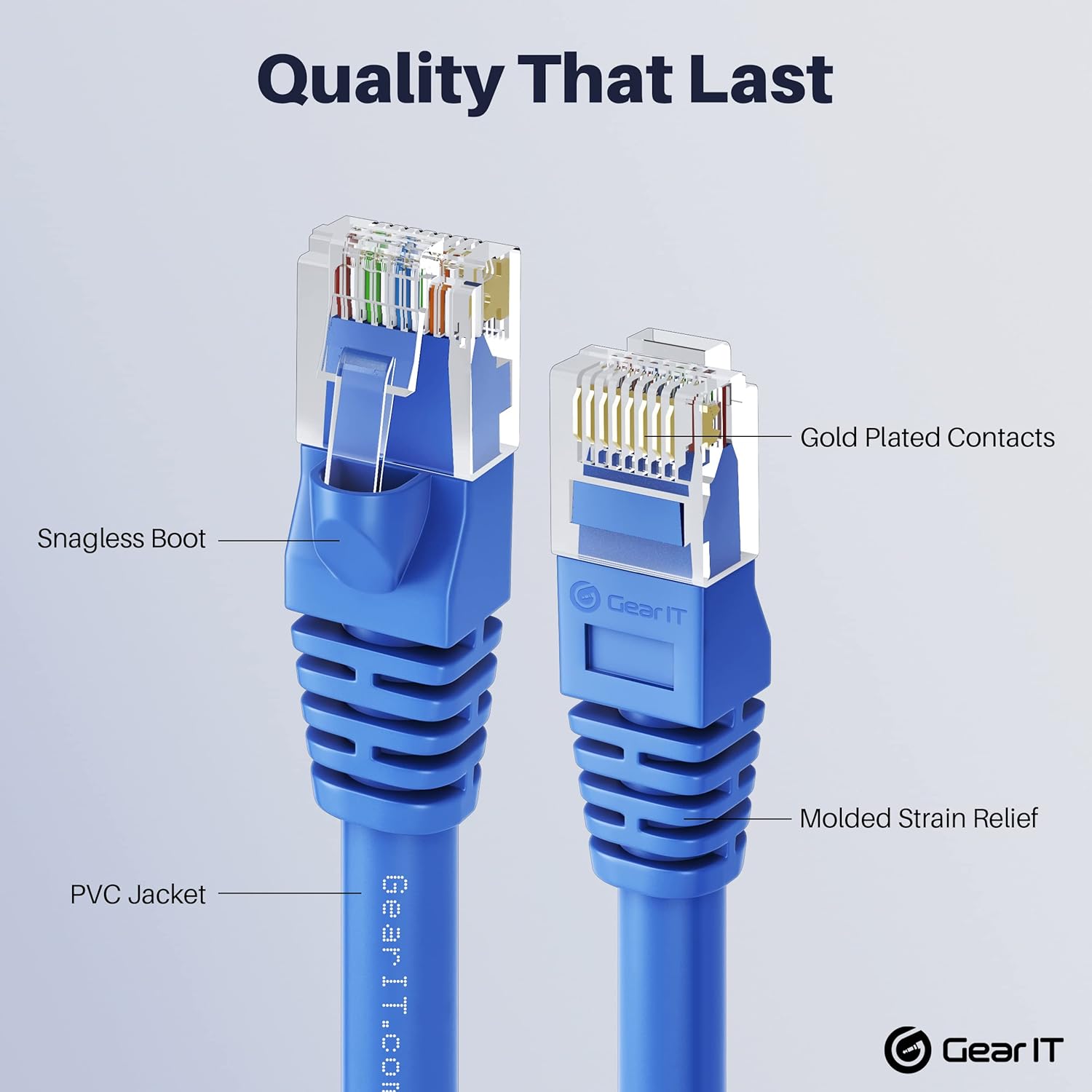 Blue Snagless RJ45 Ethernet Patch Cable 100-Pack 1 Foot Y6460