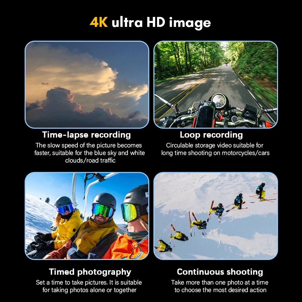 24MP Waterproof Sport Camera with Dual Screen D771