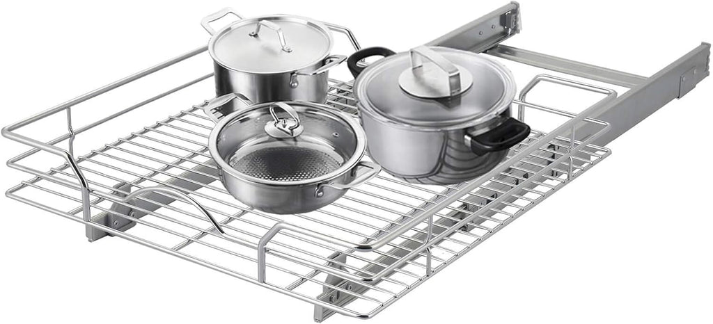 2 Tier Chrome Finish Slide Out Cabinet Organizer K393