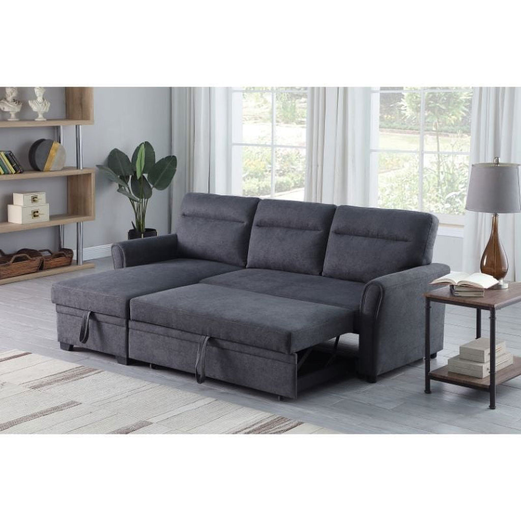 Dark Gray Fabric Sectional Sofa Sleeper Bed D746674