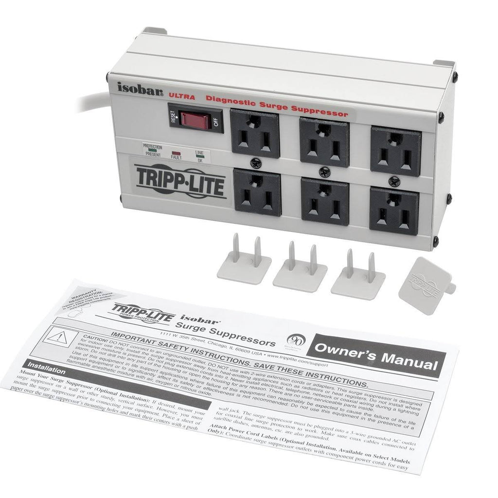 6 Outlet Surge Protector Power Strip 6ft Cord K794294