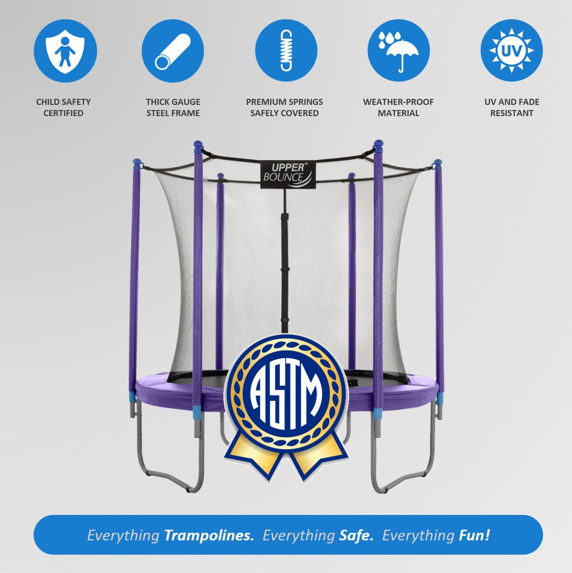9 FT Round Trampoline with Safety Enclosure System F428287
