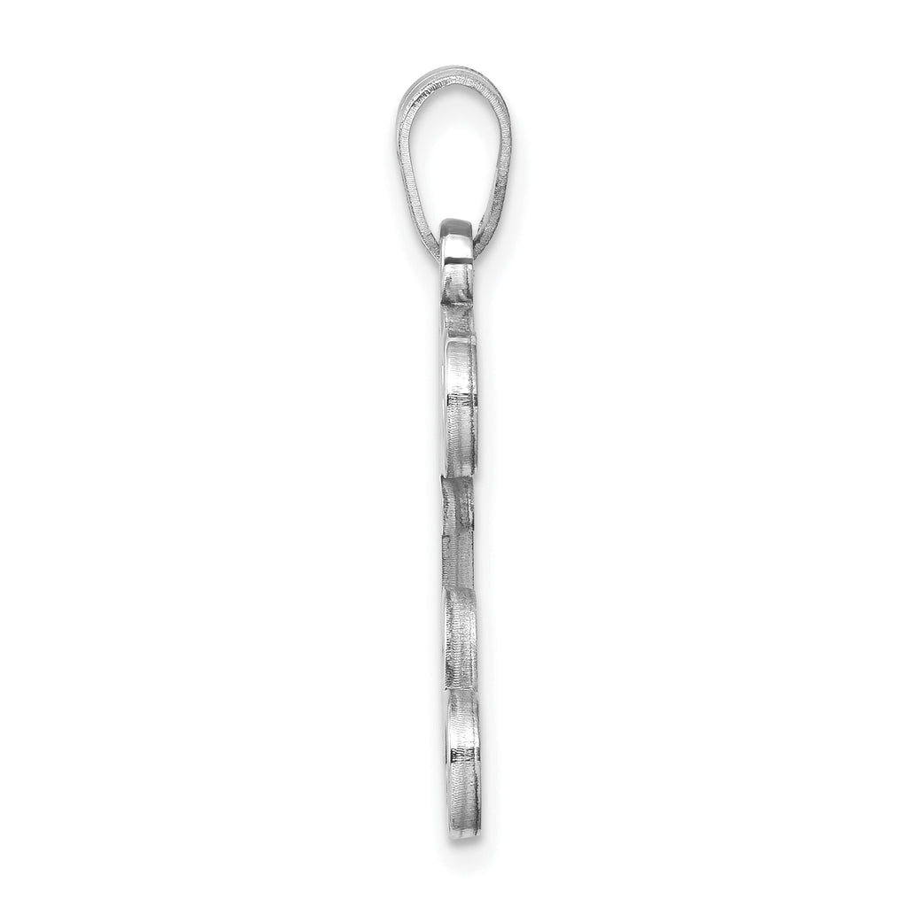 10K White Gold Initial Letter E Pendant H503