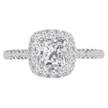 14K White Gold Radiant Diamond Cushion Halo Engagement Ring D504472