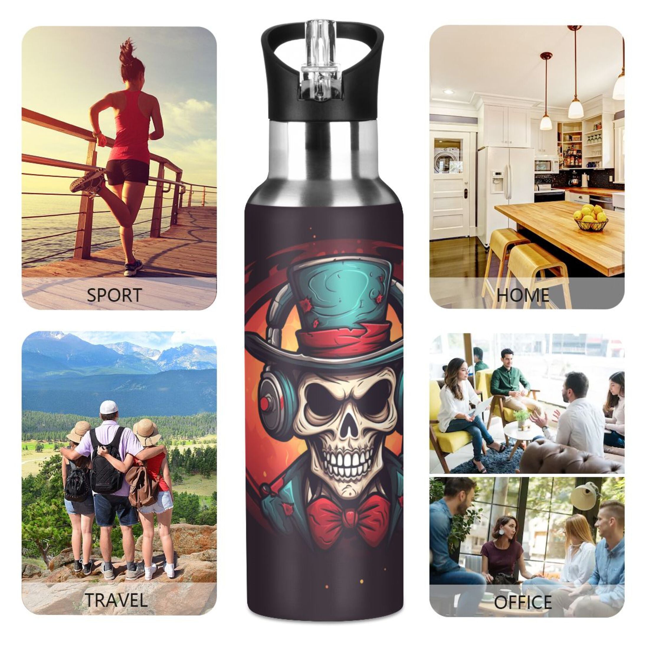 Insulated Stainless Steel Water Bottle with Straw Lid, 20 oz C180254