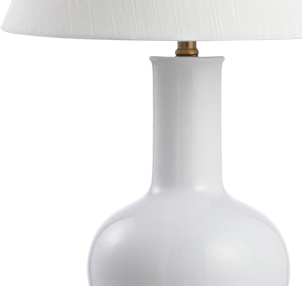 White/Brass Gold Ceramic/Iron LED Lamp Q54001