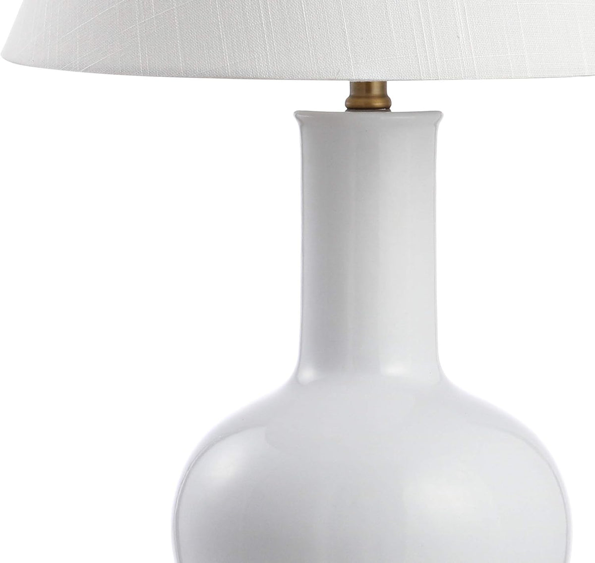 White/Brass Gold Ceramic/Iron LED Lamp Q54001