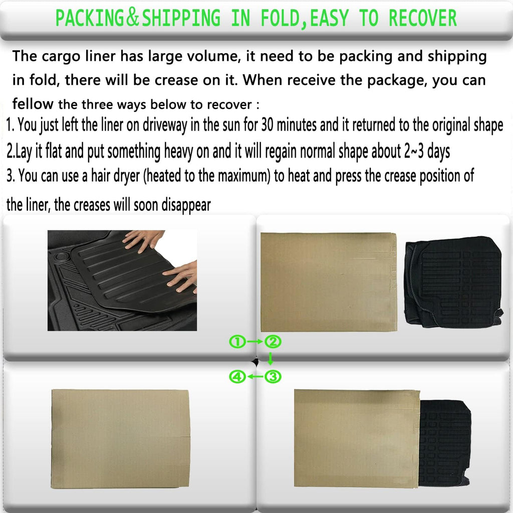 All Weather Rear Cargo Trunk Tray Floor Mat for Tesla Model Y 5-Seat G76423