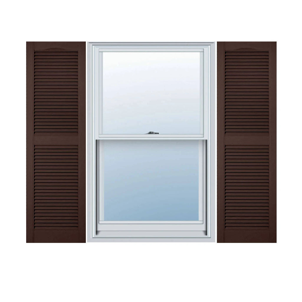 Federal Brown Open Louver Shutters S8159
