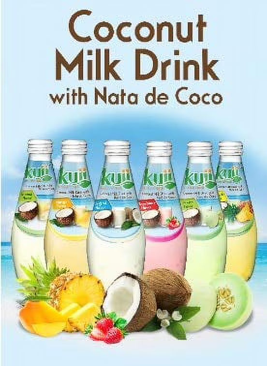 Coconut Milk Drink with Nata de Coco Variety Pack 9.8 fl oz Bottles, Quantity of 3 K7918