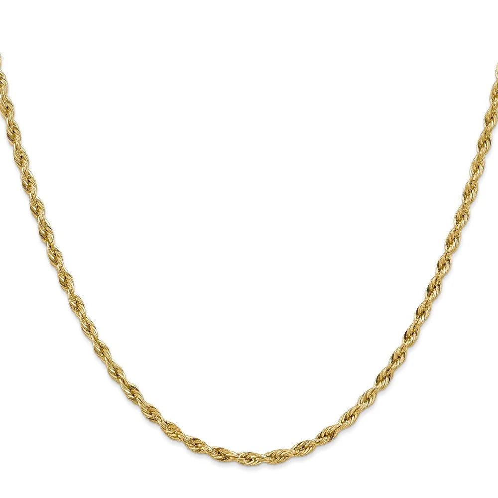 10K Yellow Gold Rope Chain Necklace 18" L4356