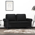 Black Faux Leather 2-Seater Sofa E4241