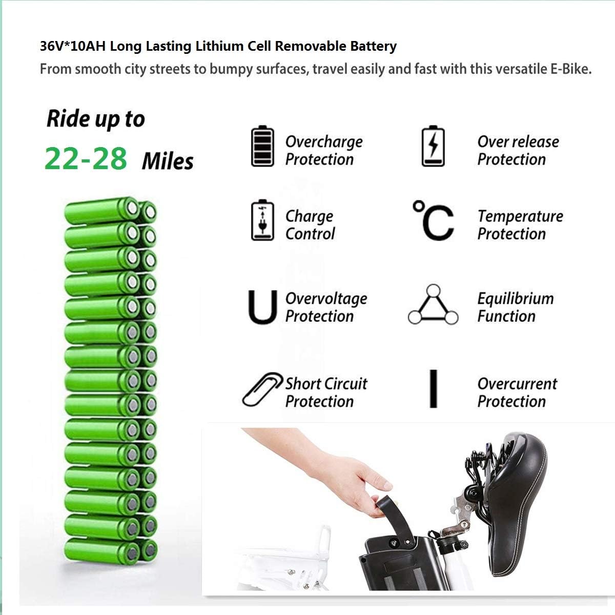 26 Adult Electric Bicycle with Removable 36V 10A Lithium Battery Q857211