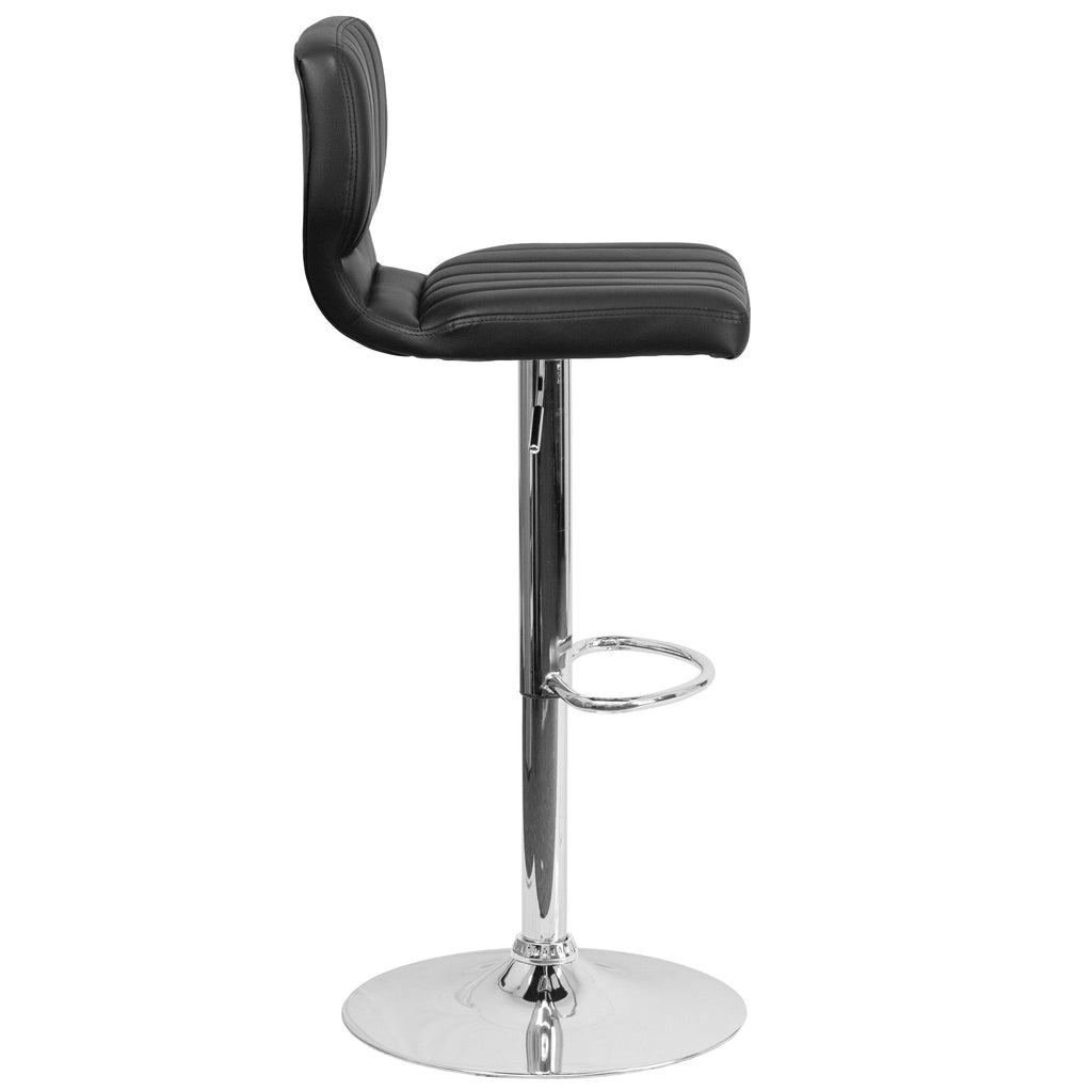Contemporary Vinyl Adjustable Height Barstool I41338