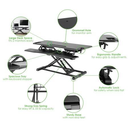 2-Tier Height Adjustable Standing Desk Converter Z545884
