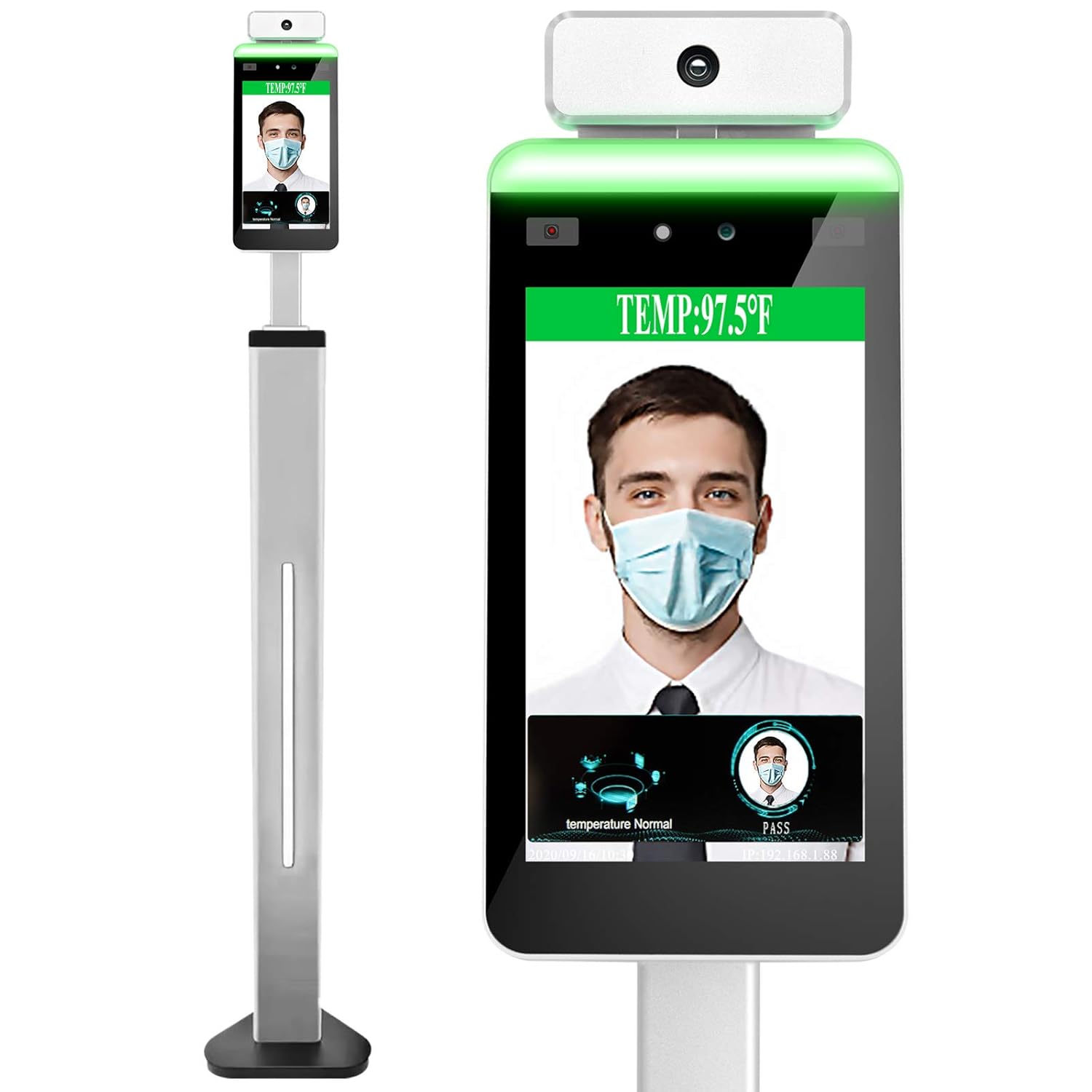 Face Recognition Temperature Measurement System Infrared Body Temperature Kiosk Thermal Scanner Access Control Punch Card Machine A12756