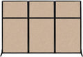 Portable Free Standing Privacy Screen with Black Fabric Panels Q9377