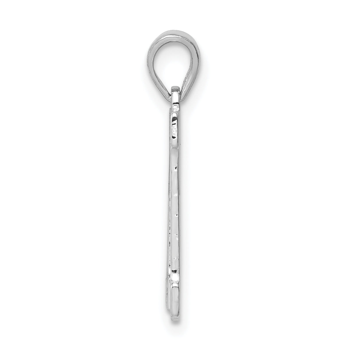 Sterling Silver Letter M Initial Charm Pendant with Rope Chain Necklace 16'' F157948