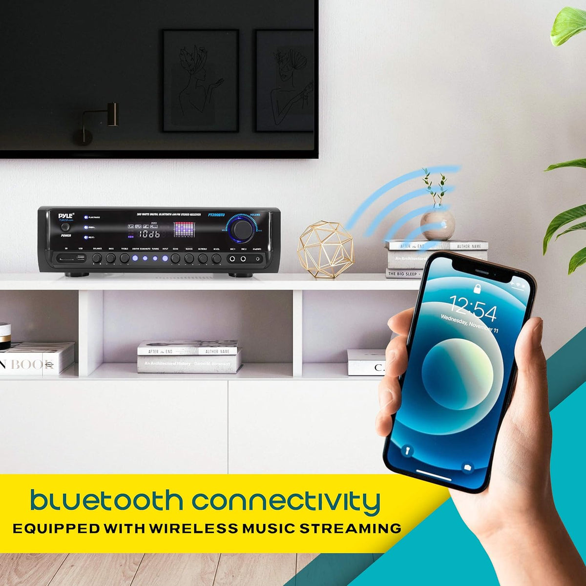 300W 4 Channel Bluetooth Power Amplifier System O9707
