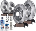 Front & Rear Drilled and Slotted Disc Rotors Brake Pads Kit 10pc Set W612431