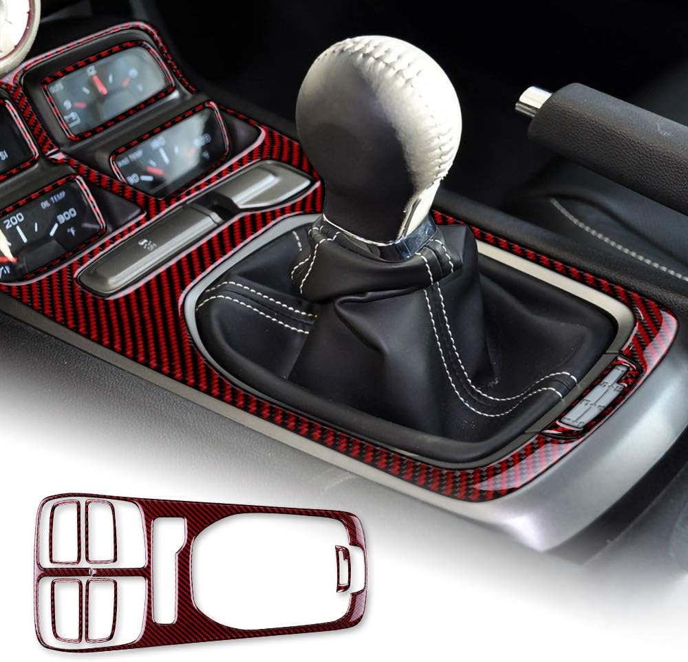 Carbon Fiber Gear Shift Panel Cover Sticker Black Pack of 2 H760452