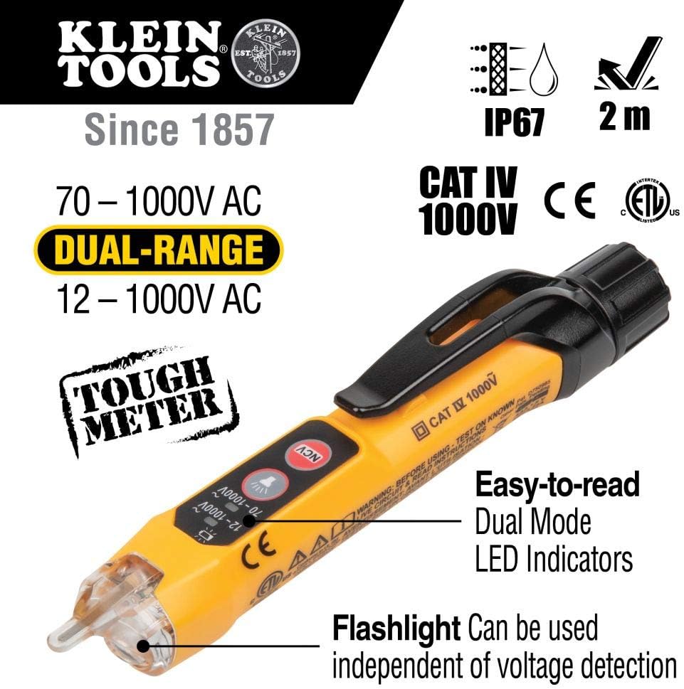 Non-Contact Voltage Tester Electrical Test Kit with Carrying Case and Batteries R747559