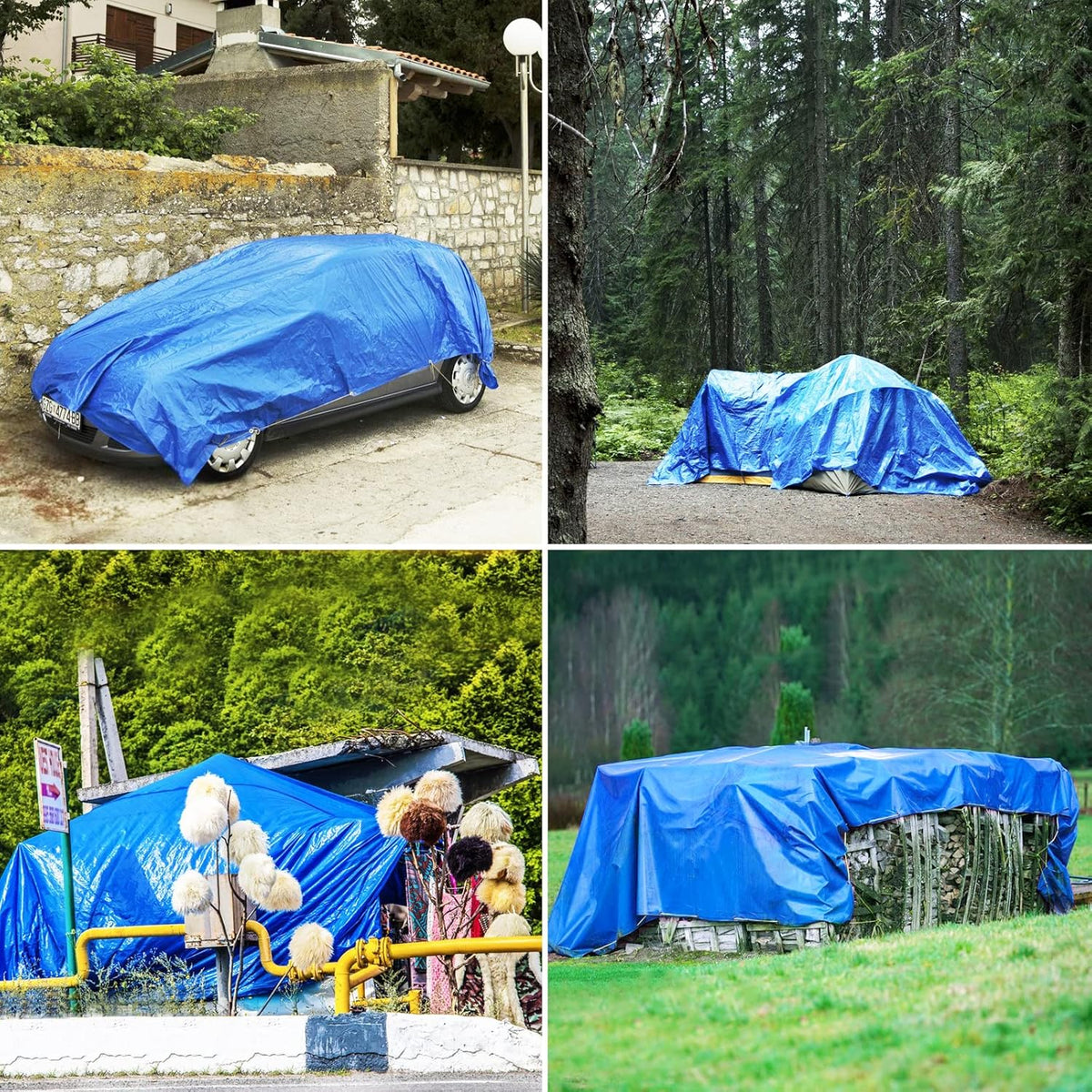 Blue 20x30 Heavy Duty Waterproof Tarpaulin with Metal Grommets W8421