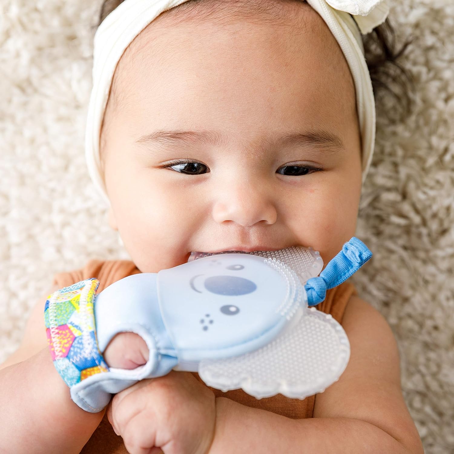 Teething Mitten with Textured Silicone Teether P16414