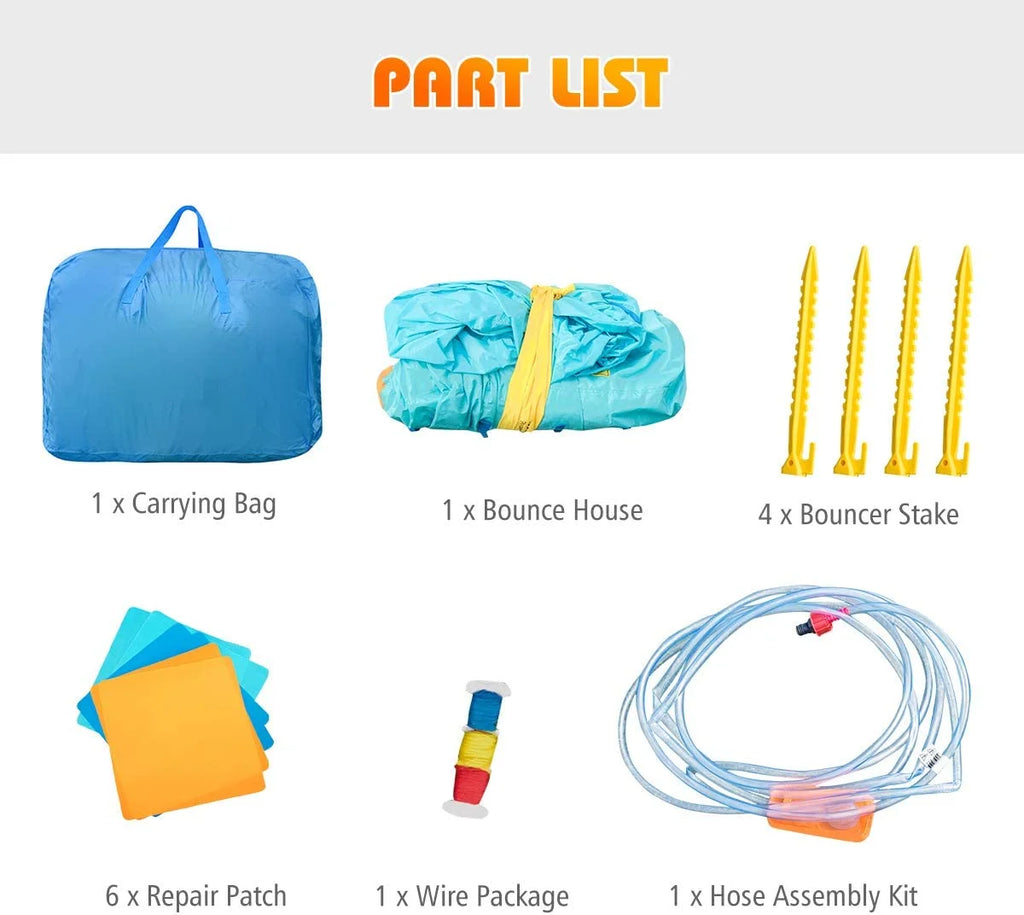 Inflatable Water Slide with Blower and Splashing Pool R91001