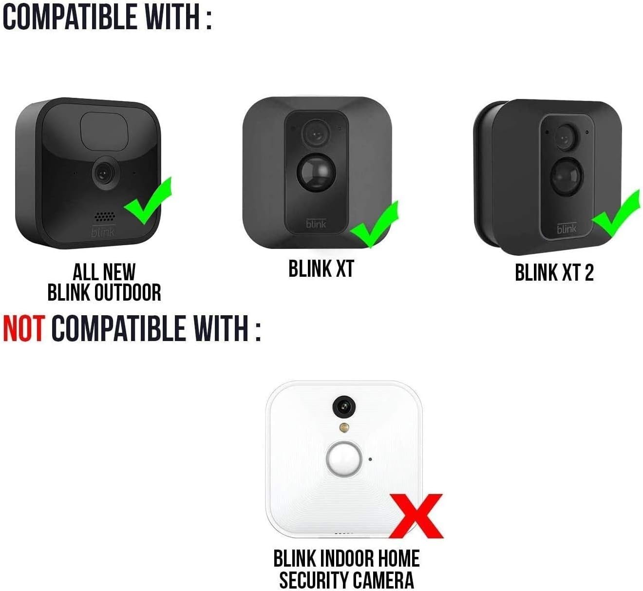 3-Pack Black Solar Panel with Internal Battery for Blink Camera P8919