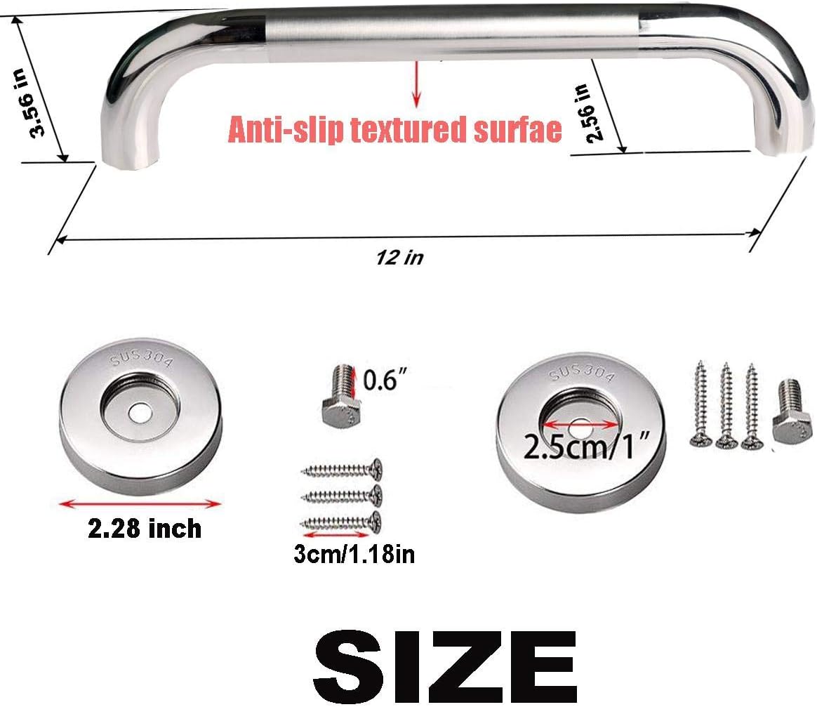 Chrome Stainless Steel Shower Grab Bar, 1.25 Inch Diameter, 32 Inch F257809