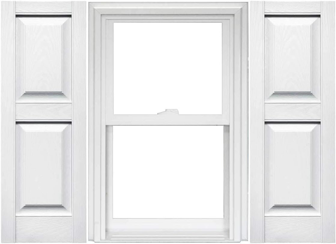Raised Panel Vinyl Shutters (1 Pair) - 14.75 x 59 Classic Blue N883196