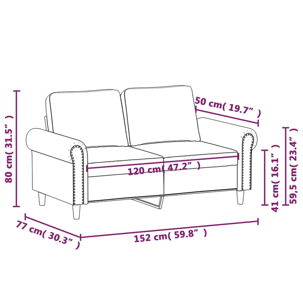 Black Faux Leather 2-Seater Sofa E4241