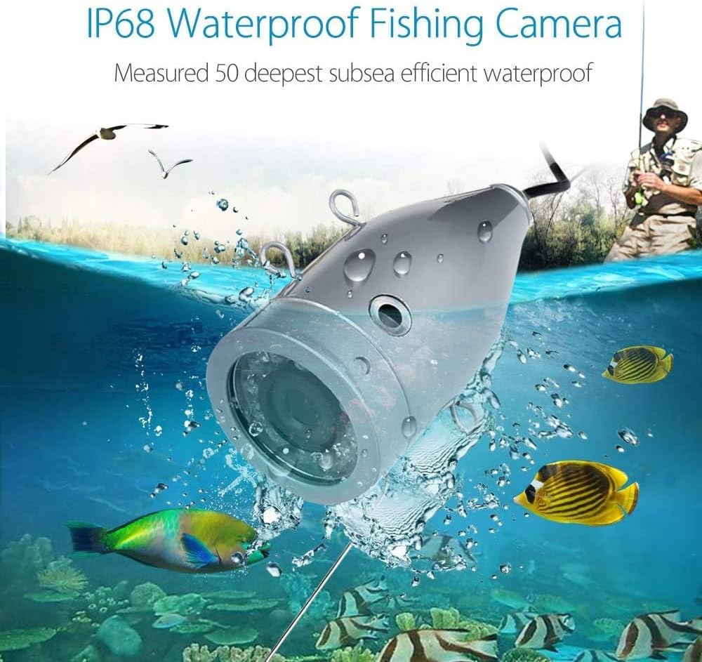 Portable 9 inch LCD Monitor Fish Finder 1000TVL Waterproof Underwater DVR Video Cam 15m Cable 12pcs IR Infrared Lights T616105