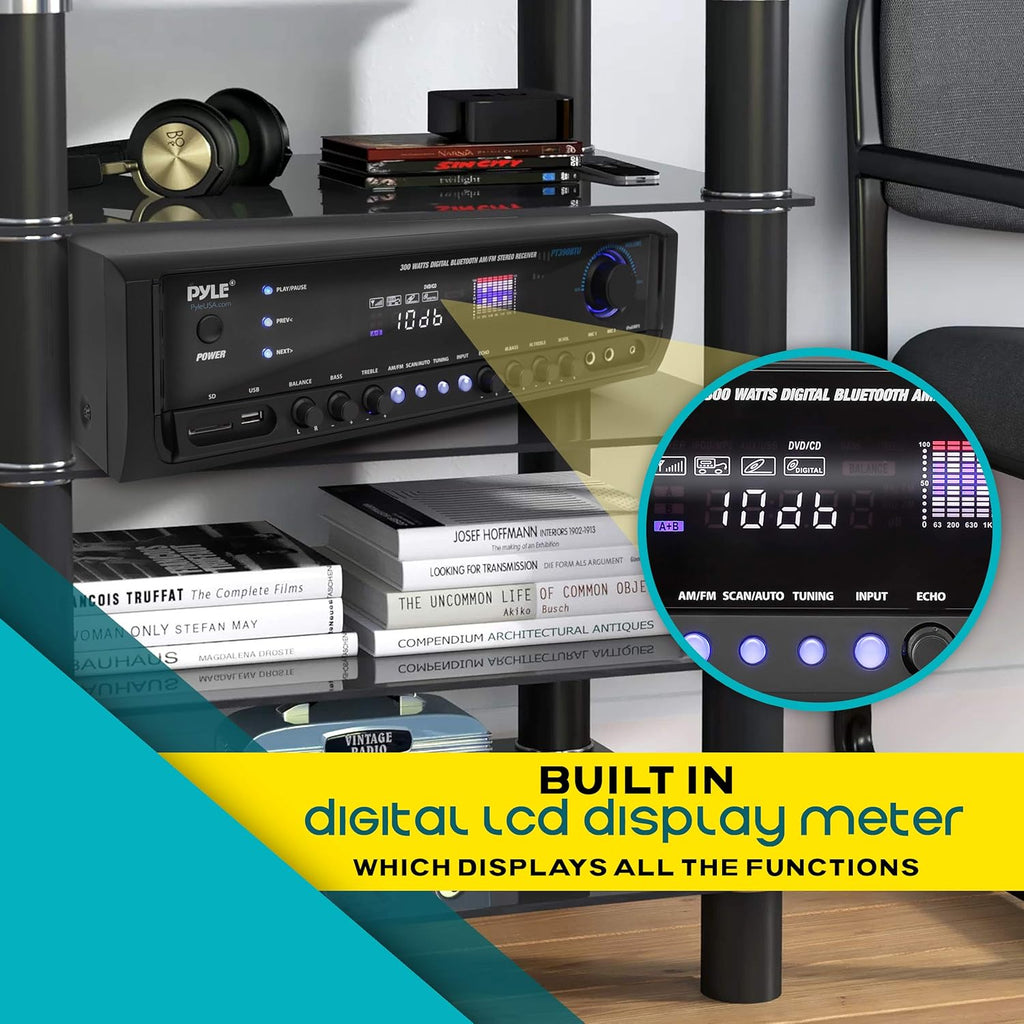 300W 4 Channel Bluetooth Power Amplifier System O9707