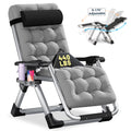 Zero Gravity Reclining Patio Folding Chair with Removable Cushion, Cup Holder, Support 440 LBS C39455