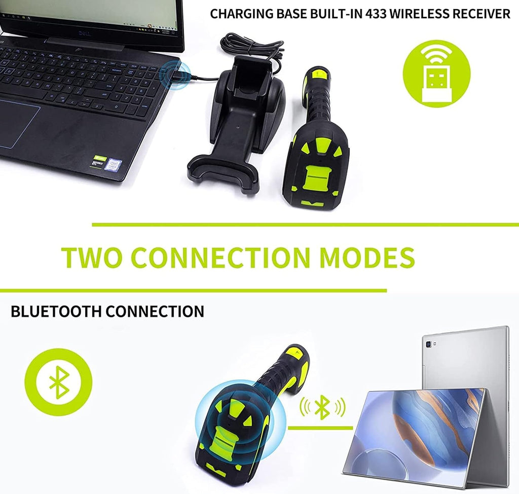2D Wireless Barcode Scanner with Charging Cradle, Pack of 2 X515253