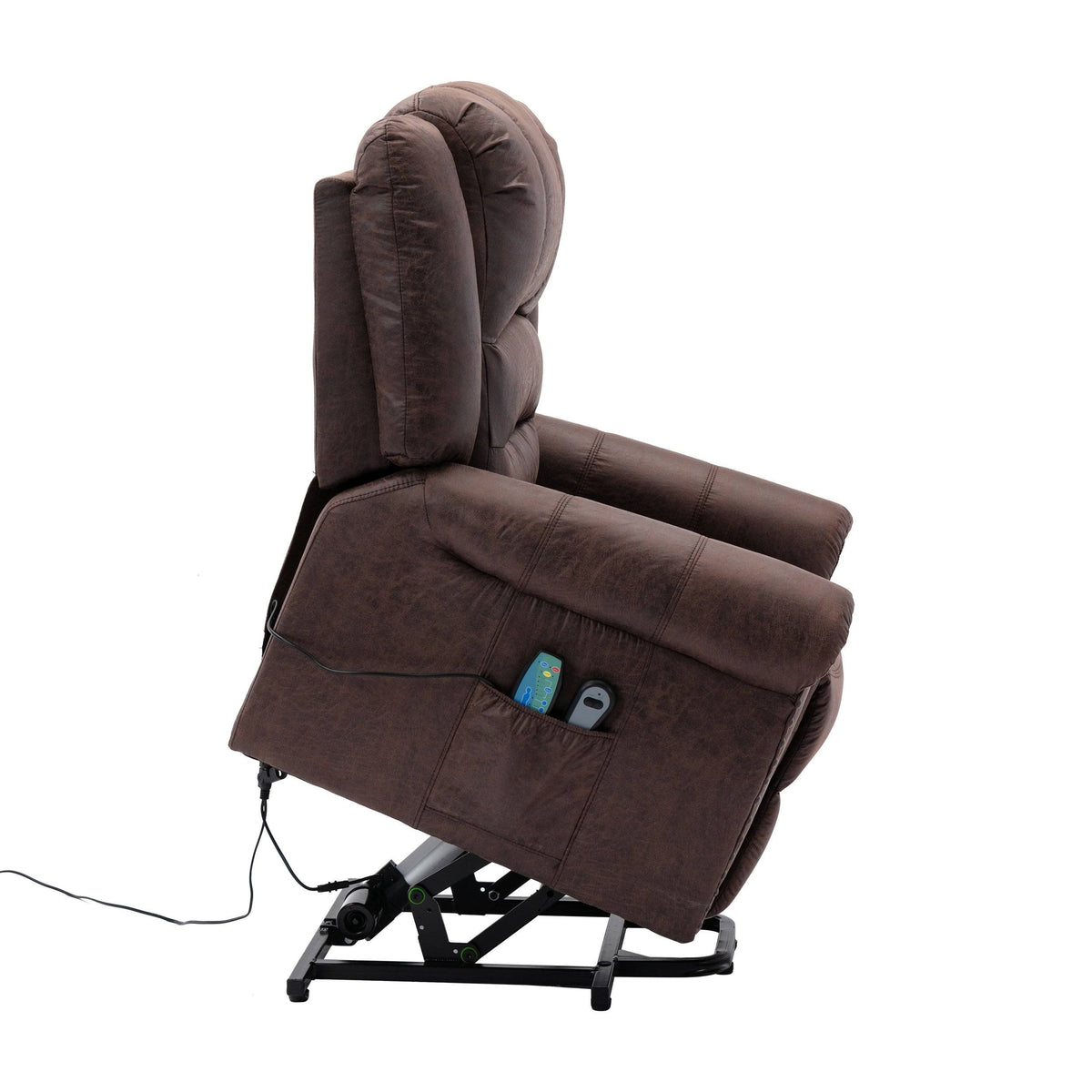 Dark Brown Power Lift Recliner with Massage O307