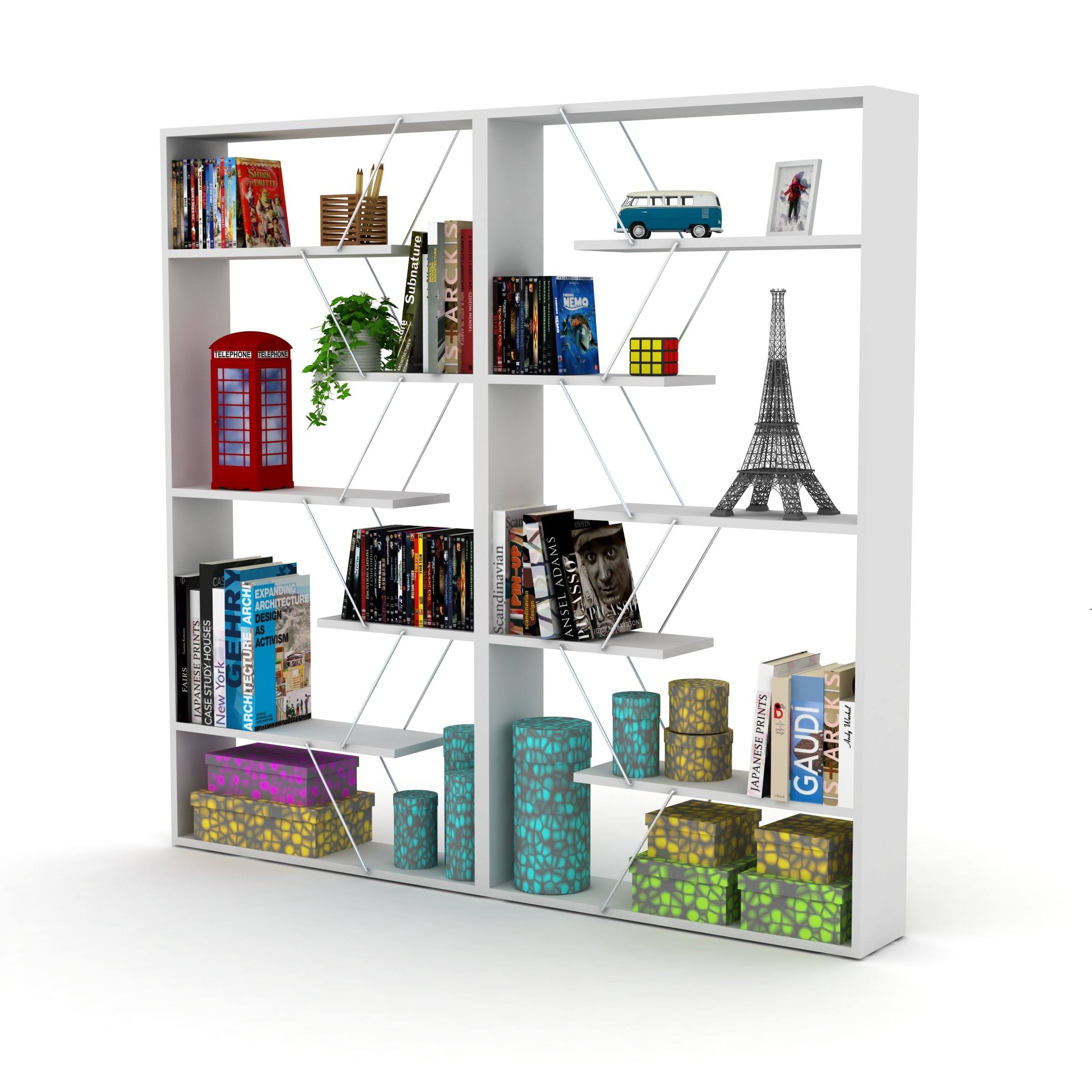 Chrome Bookcase with Adjustable Shelves O339