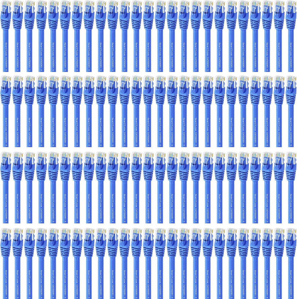 Blue Snagless RJ45 Ethernet Patch Cable 100-Pack 1 Foot Y6460