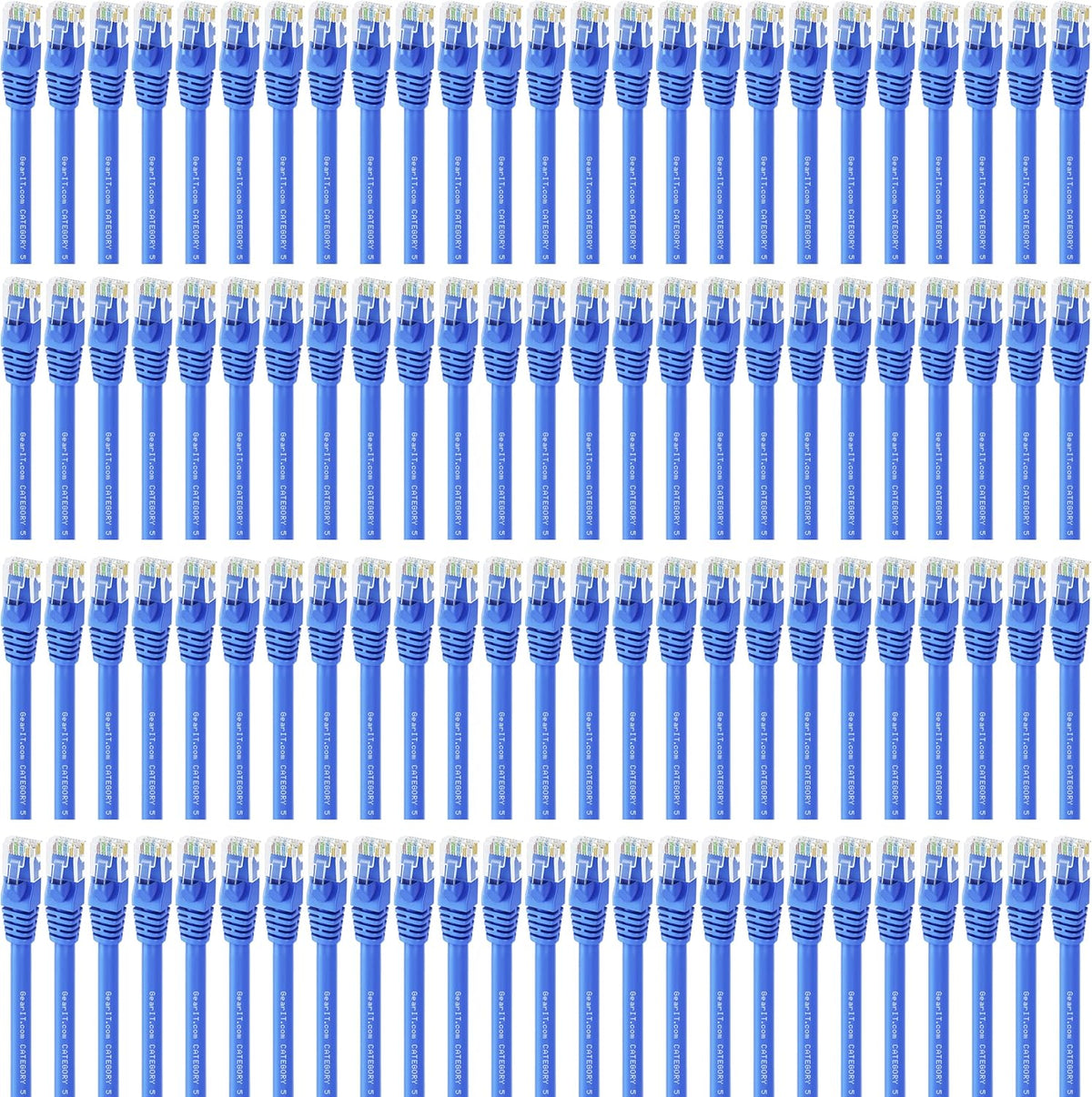 Blue Snagless RJ45 Ethernet Patch Cable 100-Pack 1 Foot Y6460