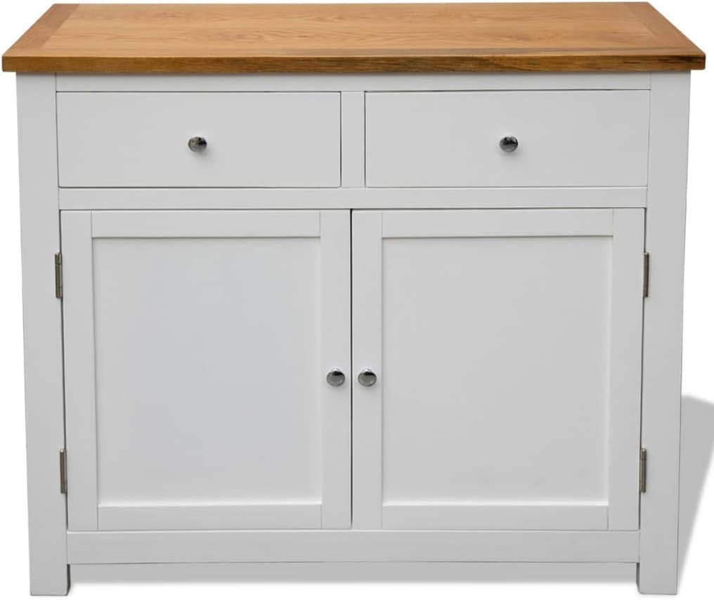 Oak Top Wooden Buffet Sideboard Storage Cabinet with 2 Drawers H2264